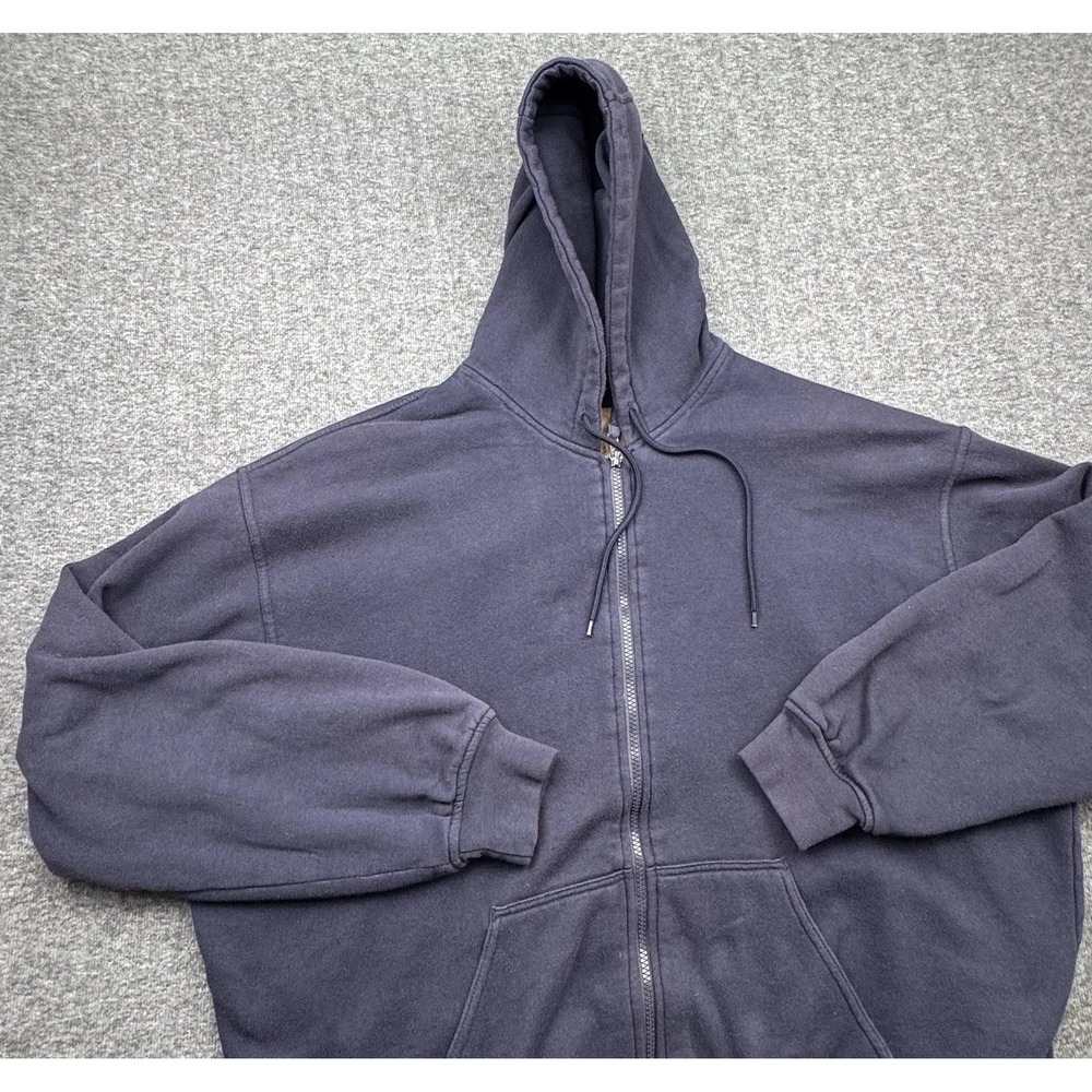 Iron Max Lined Full Zip Hoodie Blue XLT Tall Distressed Faded Thrashed Work